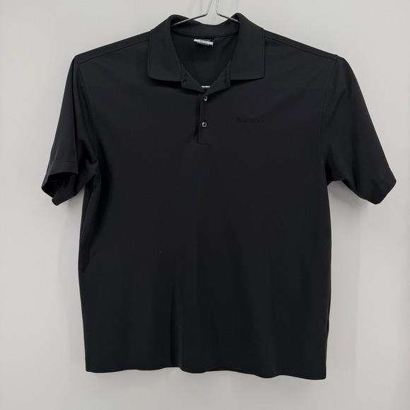 Nike Golf Polo Men L Gray Solid Polyester BlackRock Dri-FIT Short Sleeve Shirt